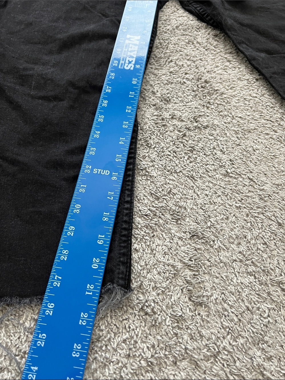 Levi’s 502 Black Men’s Custom Raw Hem Cropped Straight-Leg Stretch Jeans Size 42 - Picture 12 of 13